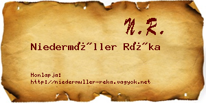 Niedermüller Réka névjegykártya